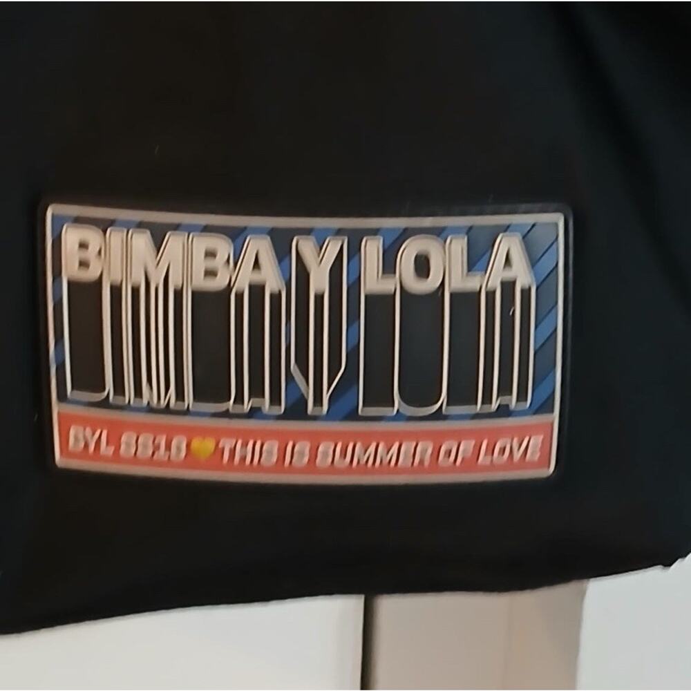 Bimba Y Lola Black Nylon Tote Bag Shoulder Handbag Large Zip Purse - Picture 2 of 8